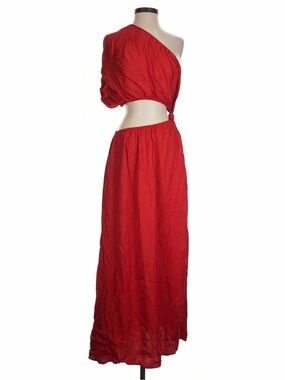 Farm Rio Red Sleeveless Cutout Maxi Dress